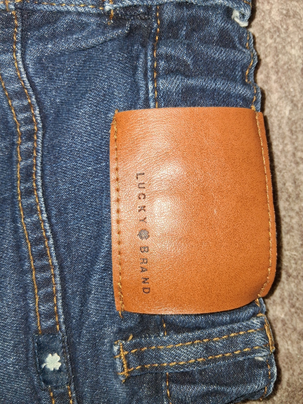 Lucky Brand Kids Blue Denim Jeans with Tan Leather Patch
